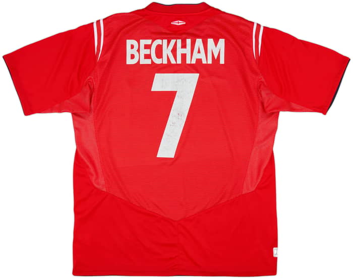 2004-06 England Away Shirt Beckham #7 - 6/10 - (L)