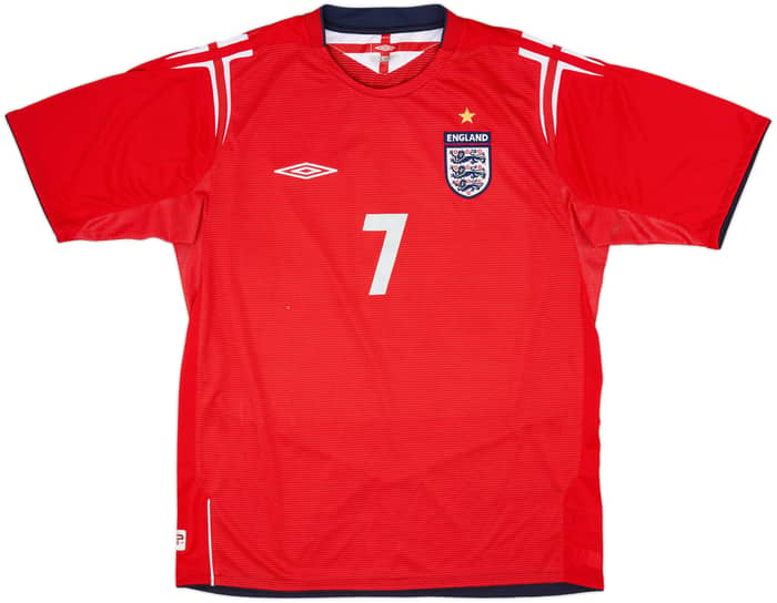 2004-06 England Away Shirt Beckham #7 - 6/10 - (L)