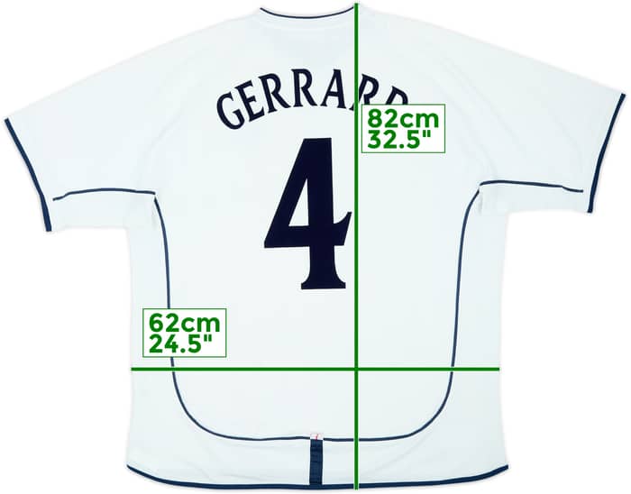 2001-03 England Home Shirt Gerrard #4 - 6/10 - (XXL)