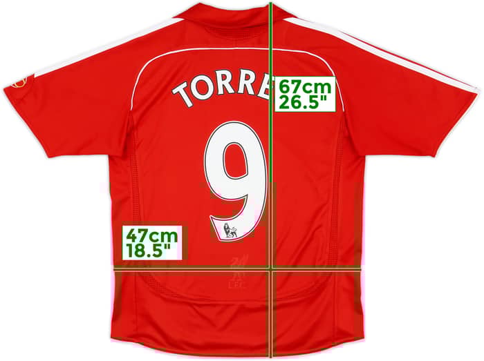 2006-08 Liverpool Home Shirt Torres #9 - 9/10 - (L.Boys)