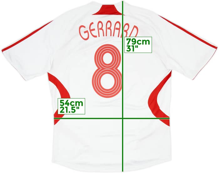 2007-08 Liverpool Away Shirt Gerrard #8 - 6/10 - (L)