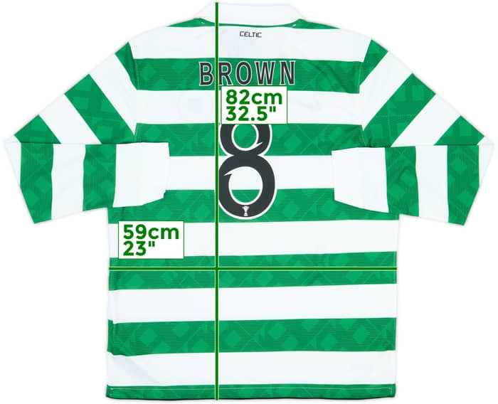 2010-12 Celtic Home L/S Shirt Brown #8 (XL)