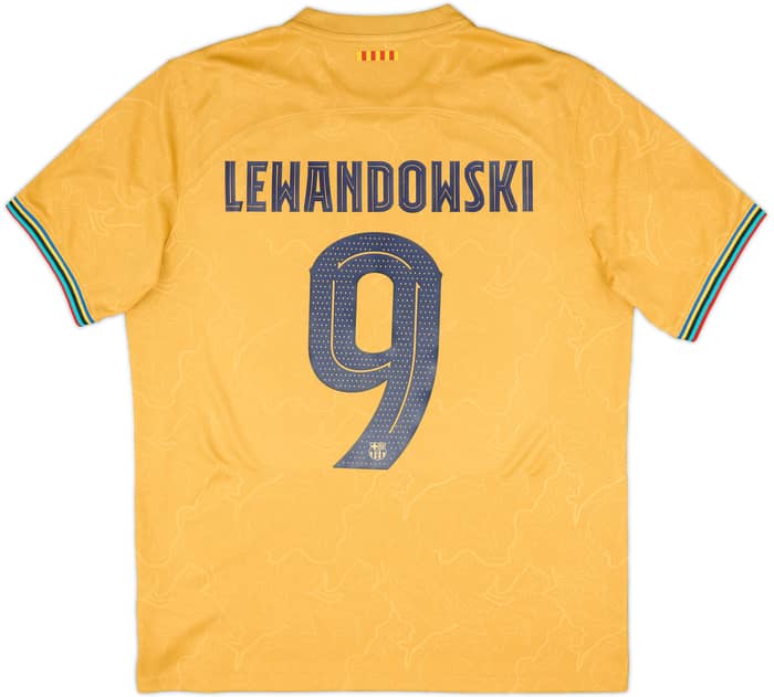 2022-23 Barcelona Away Shirt Lewandowski #9 - 9/10 - (L)