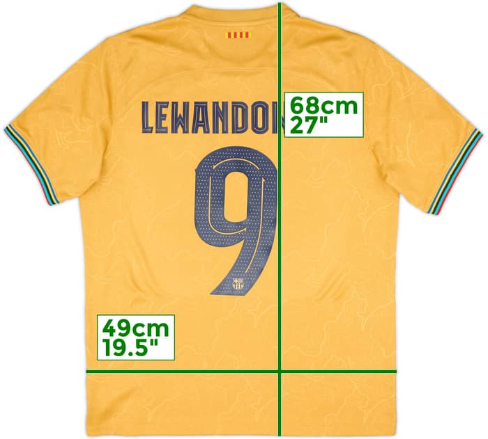 2022-23 Barcelona Away Shirt Lewandowski #9 - 9/10 - (L)
