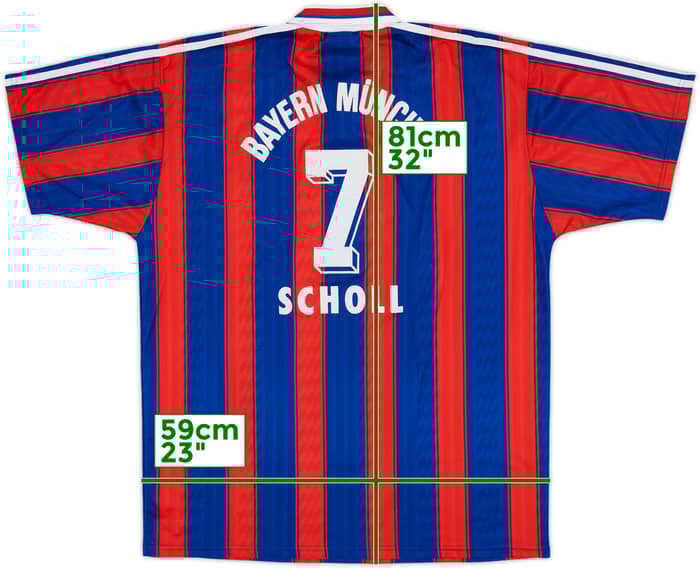 1995-97 Bayern Munich Home Shirt Scholl #7 - 8/10 - (XL)