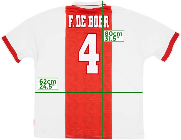 1998-99 Ajax Home Shirt F.De Boer #4 - 8/10 - (XXL)