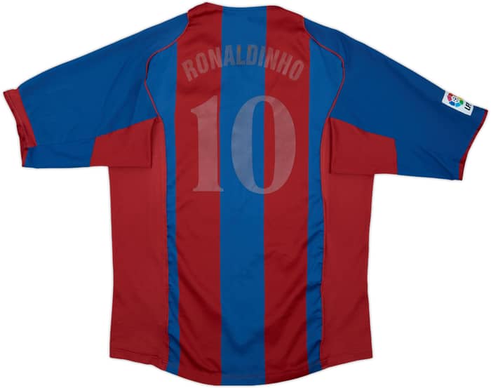 2005-06 Barcelona Home Shirt Ronaldinho #10 - 4/10 - (L)