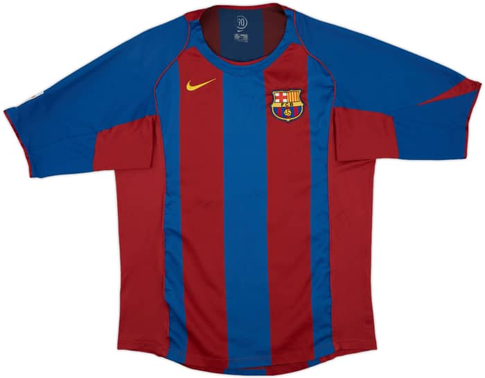 2005-06 Barcelona Home Shirt Ronaldinho #10 - 4/10 - (L)