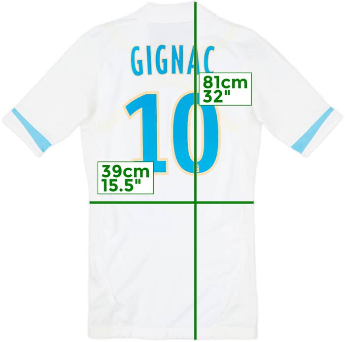 2011-12 Olympique Marseille Player Issue TechFit Home Shirt Gignac #10 - 7/10 - (M)