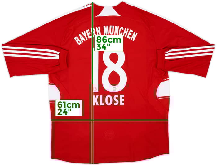 2008-09 Bayern Munich Home L/S Shirt Klose #18 - 7/10 - (XL)