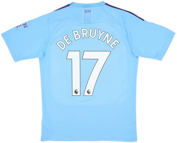 2019-20 Manchester City Home Shirt De Bruyne #17 - 8/10 - (M)