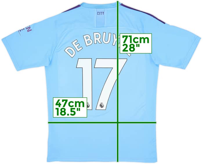 2019-20 Manchester City Home Shirt De Bruyne #17 - 8/10 - (M)