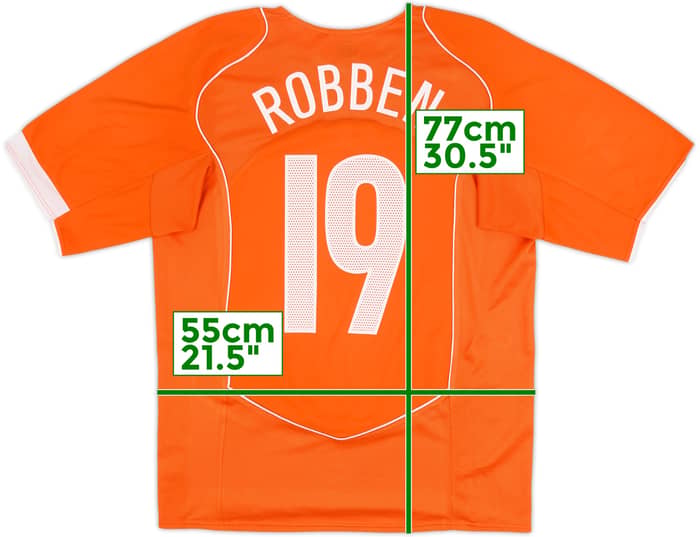 2004-06 Países Bajos Camiseta Local Robben #19 - 6/10 - (L)