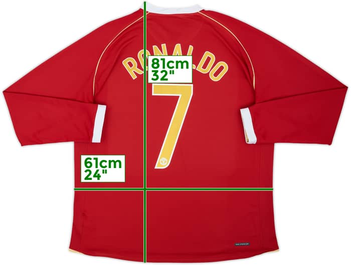2006-07 Manchester United Home L/S Shirt Ronaldo #7 - 8/10 - (XL)