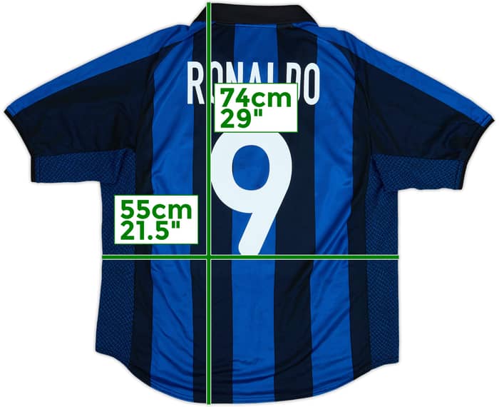 2001-02 Inter Milan Home Shirt Ronaldo #9 - 7/10 - (L)