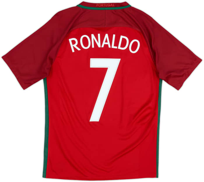2016-18 Portugal Home Shirt Ronaldo #7 - 8/10 - (S)