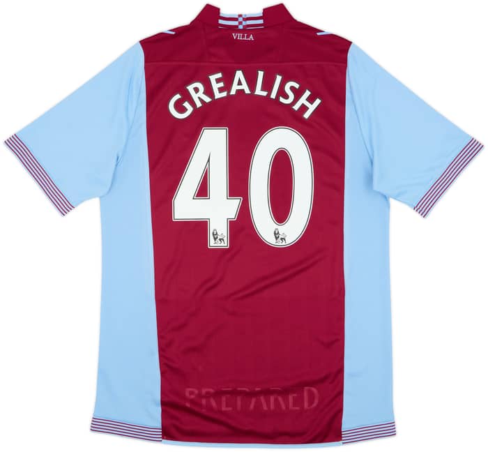 2013-14 Aston Villa Home Shirt Grealish #40 - 8/10 - (L)