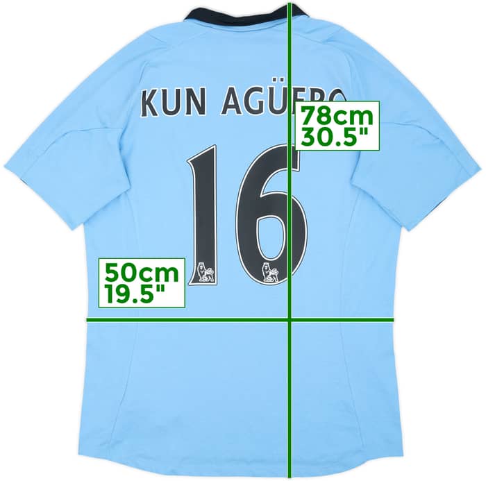 2012-13 Manchester City Home Shirt Kun Aguero #16 - 7/10 - (M)