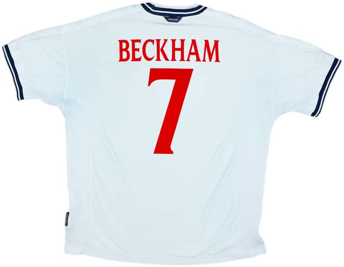 1999-01 England Home Shirt Beckham #7 - 6/10 - (XXL)