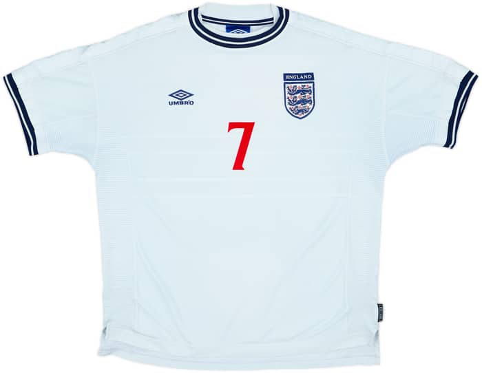 1999-01 England Home Shirt Beckham #7 - 6/10 - (XXL)