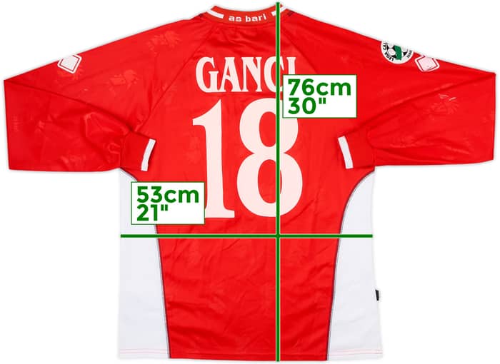 2006-07 Bari Match Issue Away L/S Shirt Ganci #18