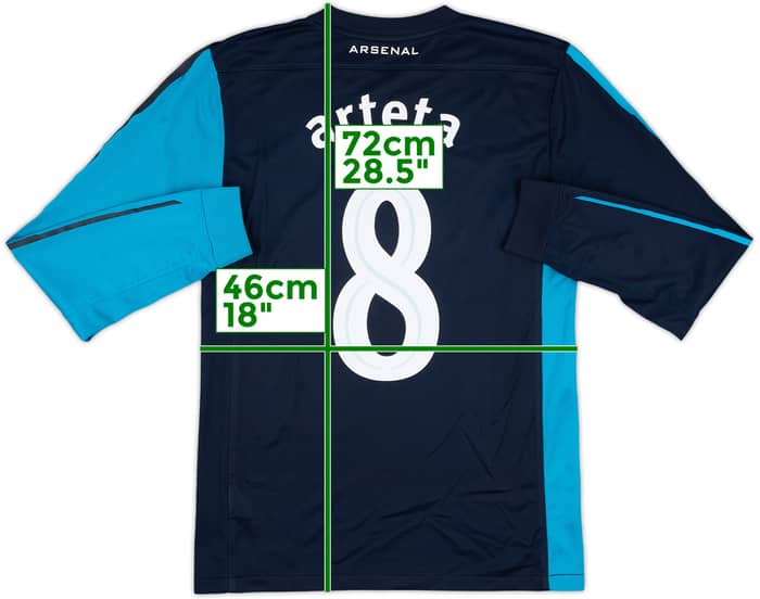 2011-12 Arsenal Away L/S Shirt Arteta #8 - 6/10 - (M)