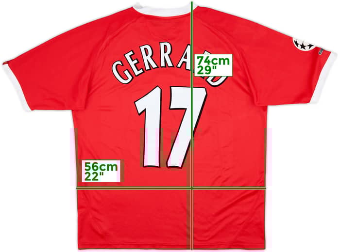 2001-03 Liverpool CL Shirt Gerrard #17 - 8/10 - (L)