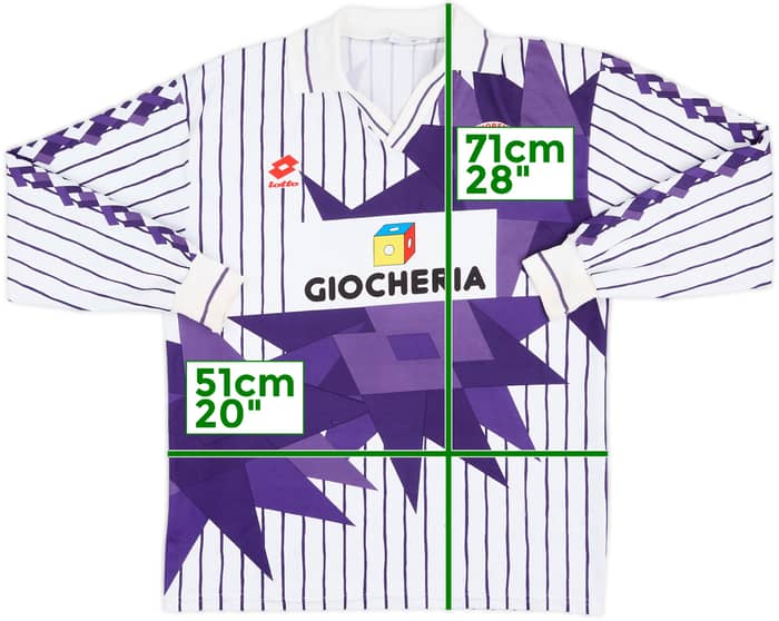 1991-92 Fiorentina Away L/S Shirt #3 - 5/10 - (M)