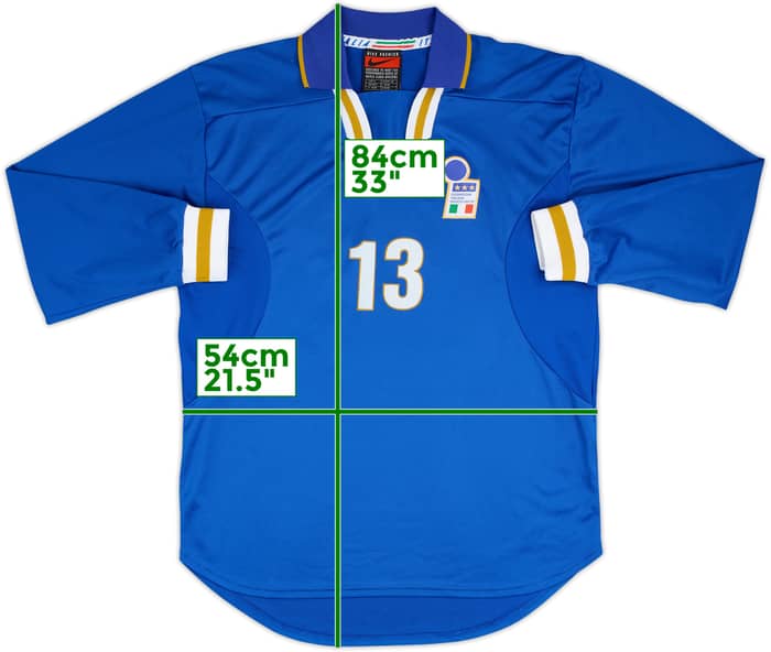 1996-97 Italy Match Issue Home L/S Shirt #13
