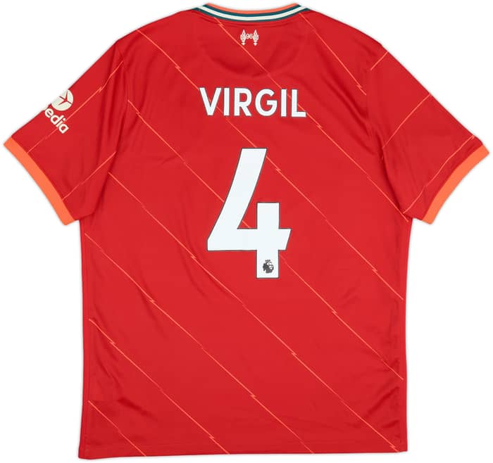 2021-22 Liverpool Home Shirt Virgil #4 - 6/10 - (XL)
