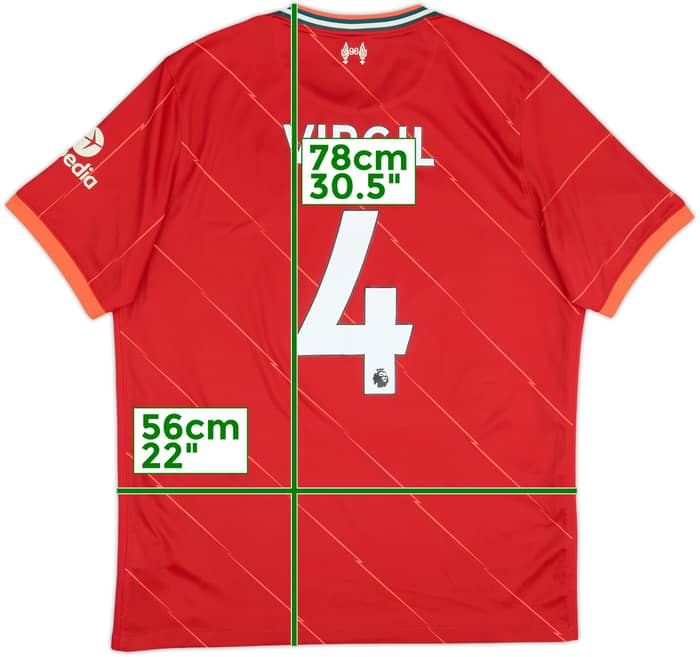 2021-22 Liverpool Home Shirt Virgil #4 - 6/10 - (XL)
