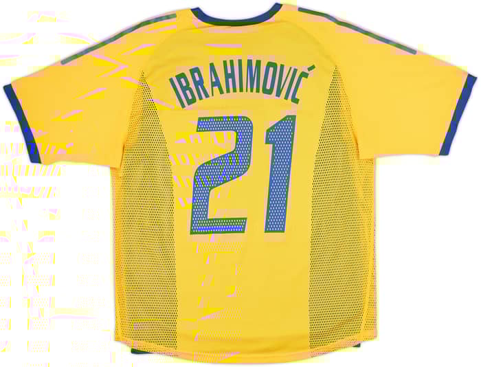 2002-03 Sweden Player Issue Home Shirt Ibrahimovic #21 - 10/10 - (L)