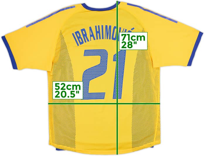 2002-03 Sweden Player Issue Home Shirt Ibrahimovic #21 - 10/10 - (L)