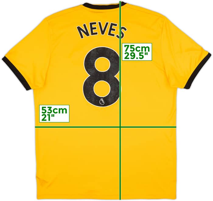 2018-19 Wolves Home Shirt Neves #8 - 6/10 - (L)
