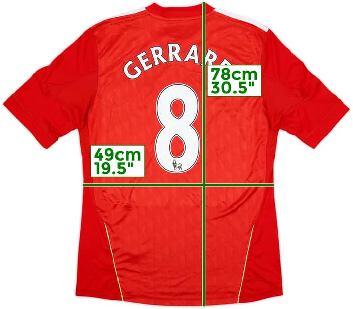 2010-12 Liverpool Home Shirt Gerrard #8 - 6/10 - (M)