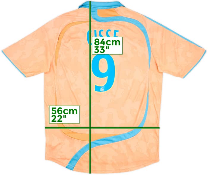 Camiseta de la tercera equipación del Olympique Marseille 2007-08 Cisse #9 - 6/10 - (XL)