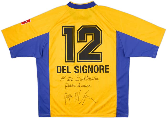 1998-99 FC Zurich Match Issue Signed Away Shirt Del Signore #12