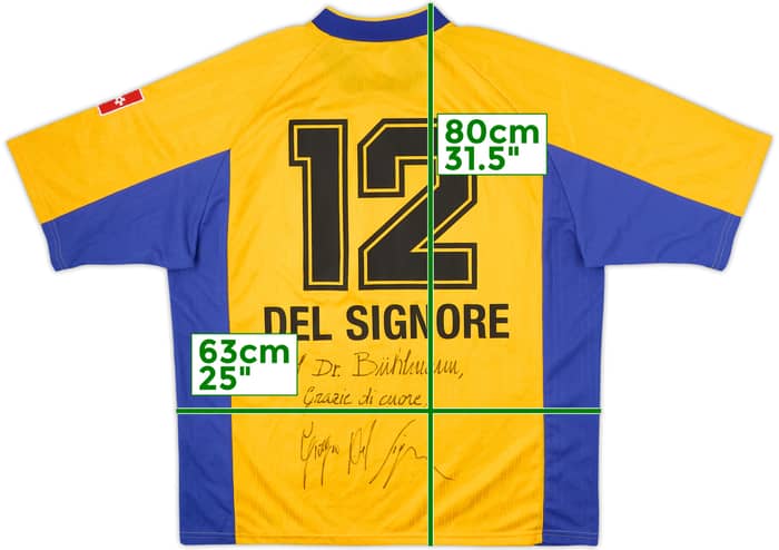 1998-99 FC Zurich Match Issue Signed Away Shirt Del Signore #12