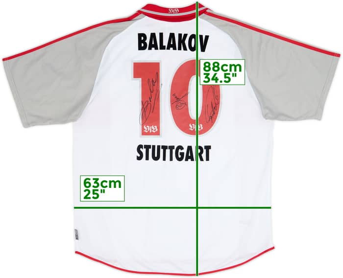 2000-02 Stuttgart Signed Home Shirt Balakov #10 - 8/10 - (XXL)
