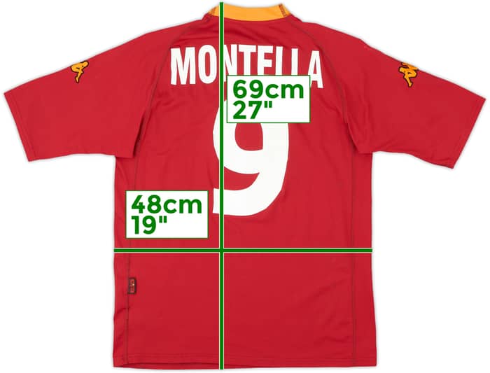 2000-01 Roma Home Shirt Montella #9 - 5/10 - (L)