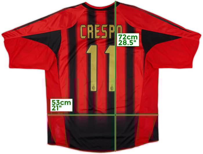 2004-05 AC Milan Home Shirt Crespo #11 - 5/10 - (XL)