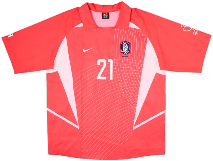 2002-03 South Korea Home Shirt J S Sung #21 - 7/10 - (XL)