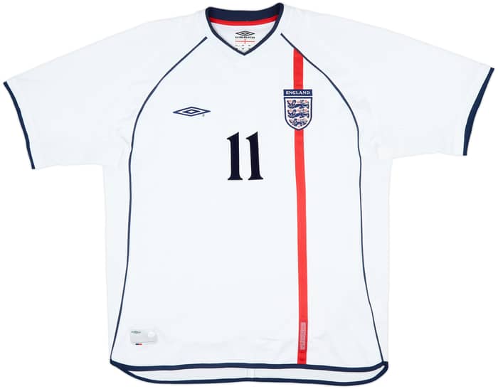 2001-03 Inglaterra Camiseta Local Heskey #11 - 7/10 - (XL)