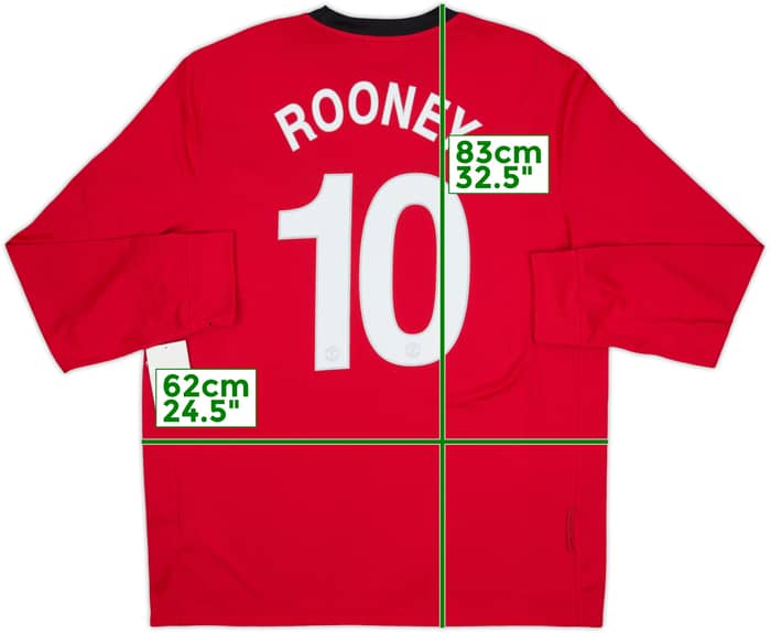 2009-10 Manchester United Home L/S Shirt Rooney #10 (XL)