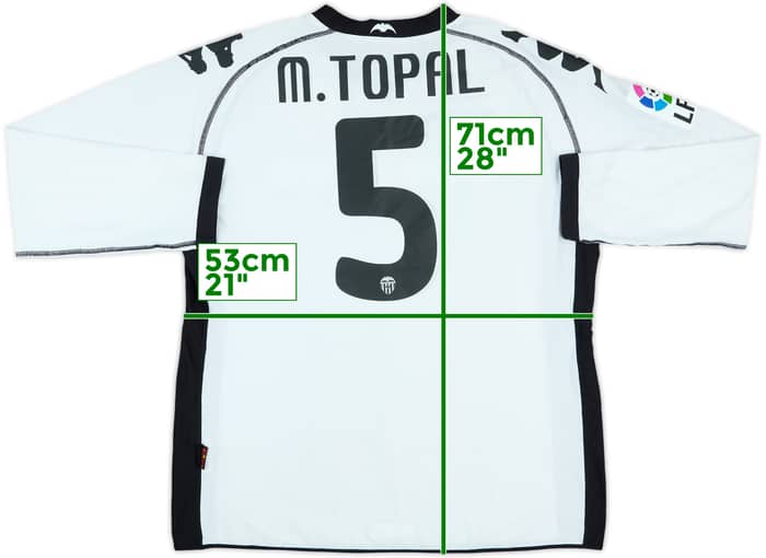2010-11 Valencia Player Issue Home L/S Shirt M.Topal #5