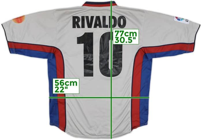 1998-01 Barcelona Away Shirt Rivaldo #10 - 8/10 - (L)