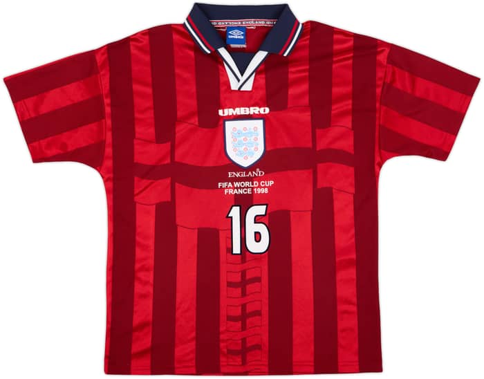 1997-99 England Away Shirt Scholes #16 - 8/10 - (XL)