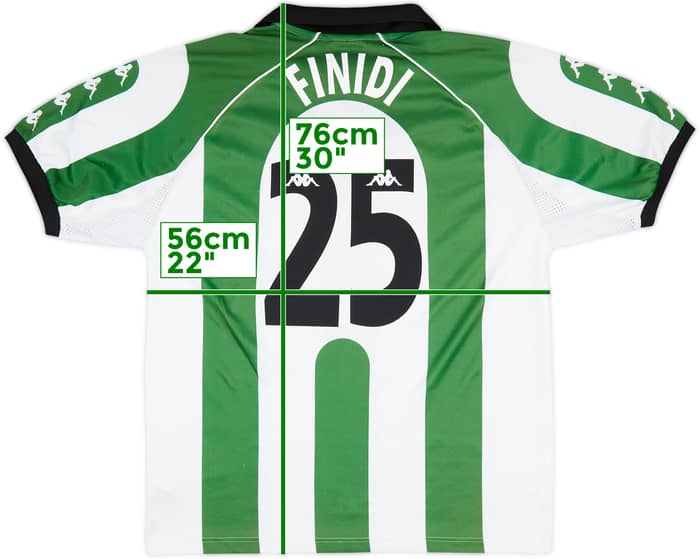 1998-99 Real Betis Home Shirt Finidi #25 - 5/10 - (L)