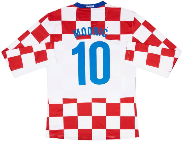 2008-09 Croatia Player Issue Home L/S Shirt Modric #10 - 7/10 - (XL)