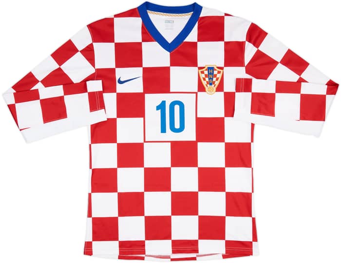 2008-09 Croatia Player Issue Home L/S Shirt Modric #10 - 7/10 - (XL)